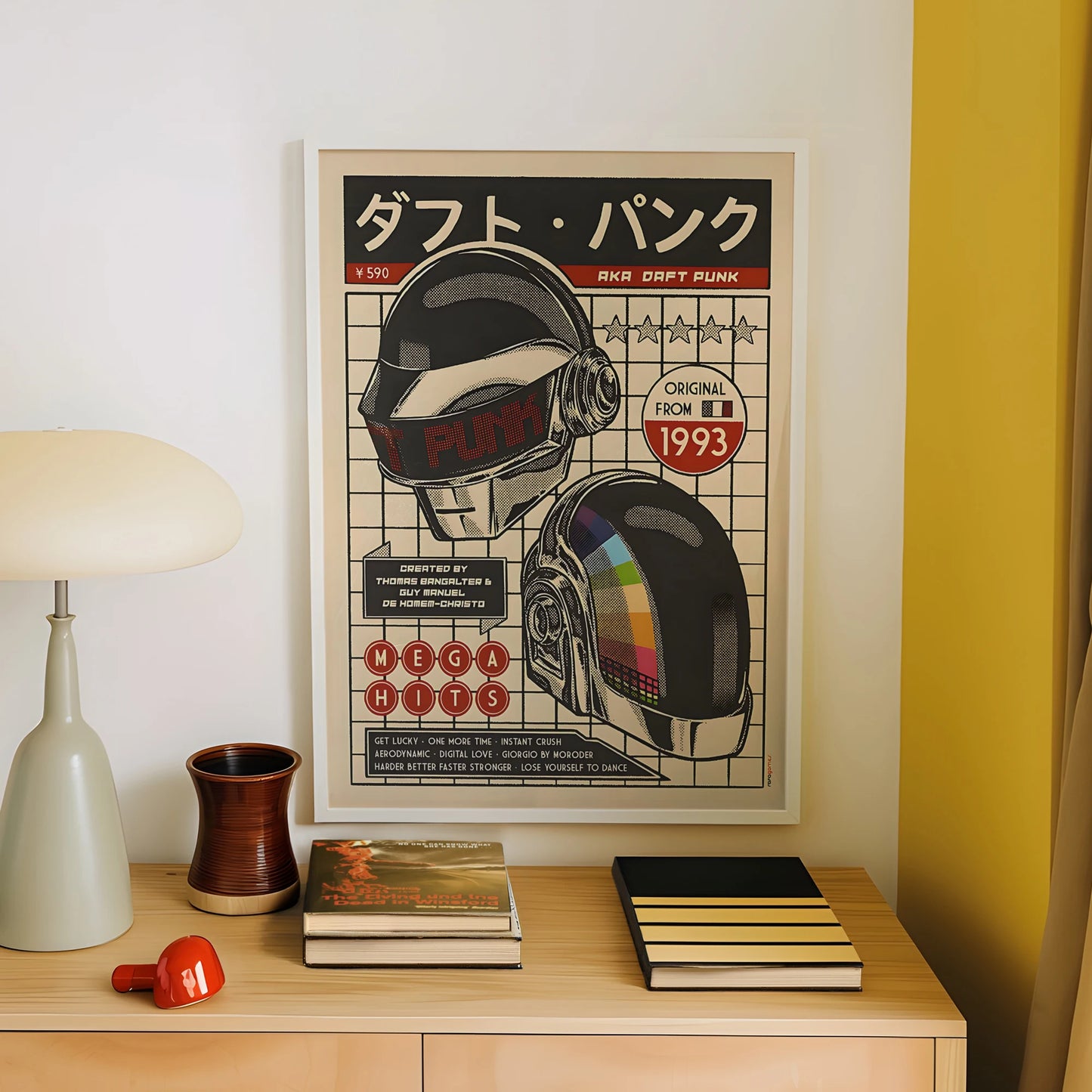 Daft Punk Retro Helmet Wall Art Prints Canvas Painting Poster Picture For Living Bedroom Dining Room Home Decor Peaceful Pleasures Health and Wellness