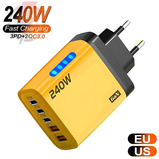 5-Port USB PD Fast Charger 40W QC 3.0 – iPhone & Android Multi-Port USB Charger Peaceful Pleasures Health and Wellness
