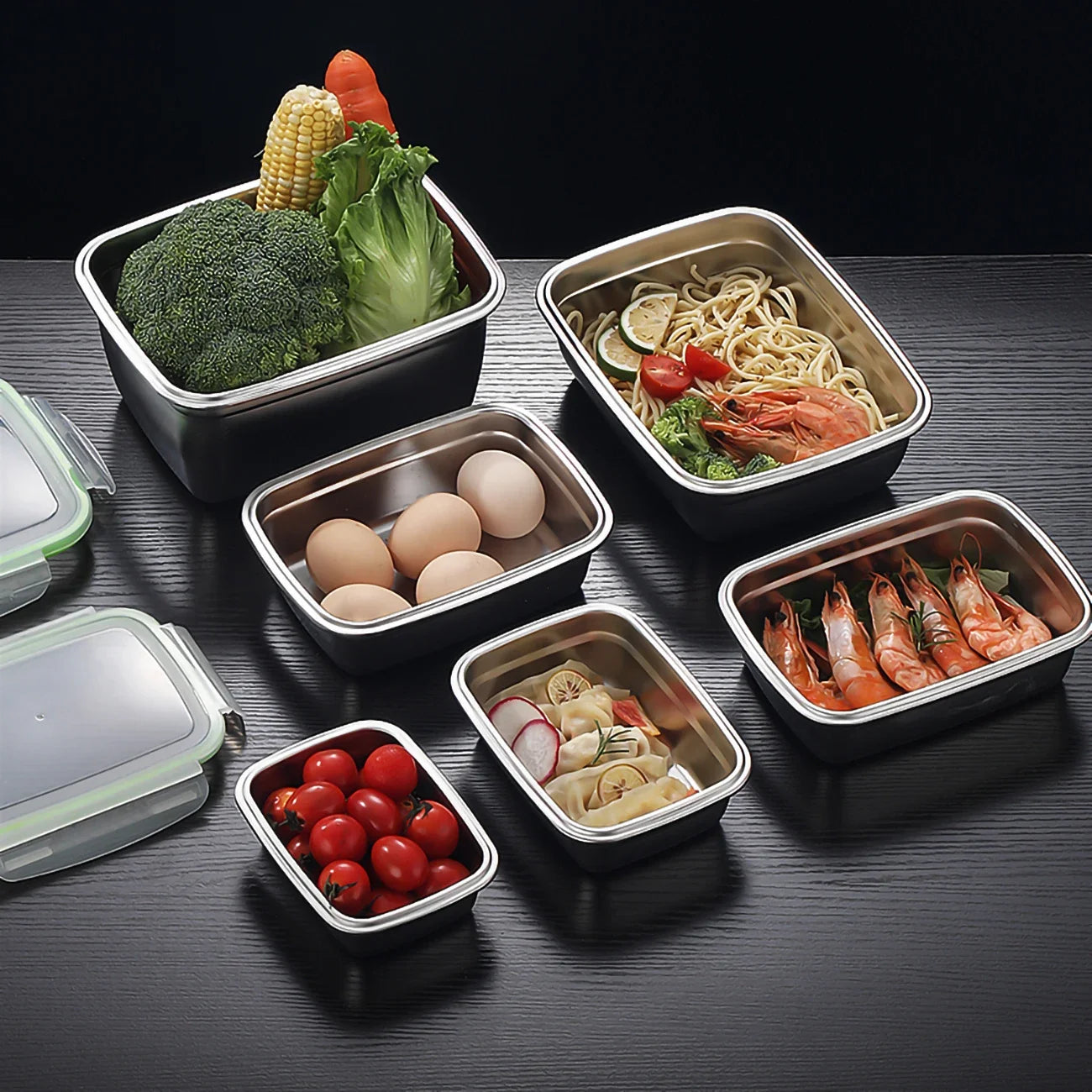 Stainless Steel Food Storage Container Fresh Keeping Crisper Box Insulated Kitchen Sealing Home Office Organizer Kitchen Items Peaceful Pleasures Health and Wellness