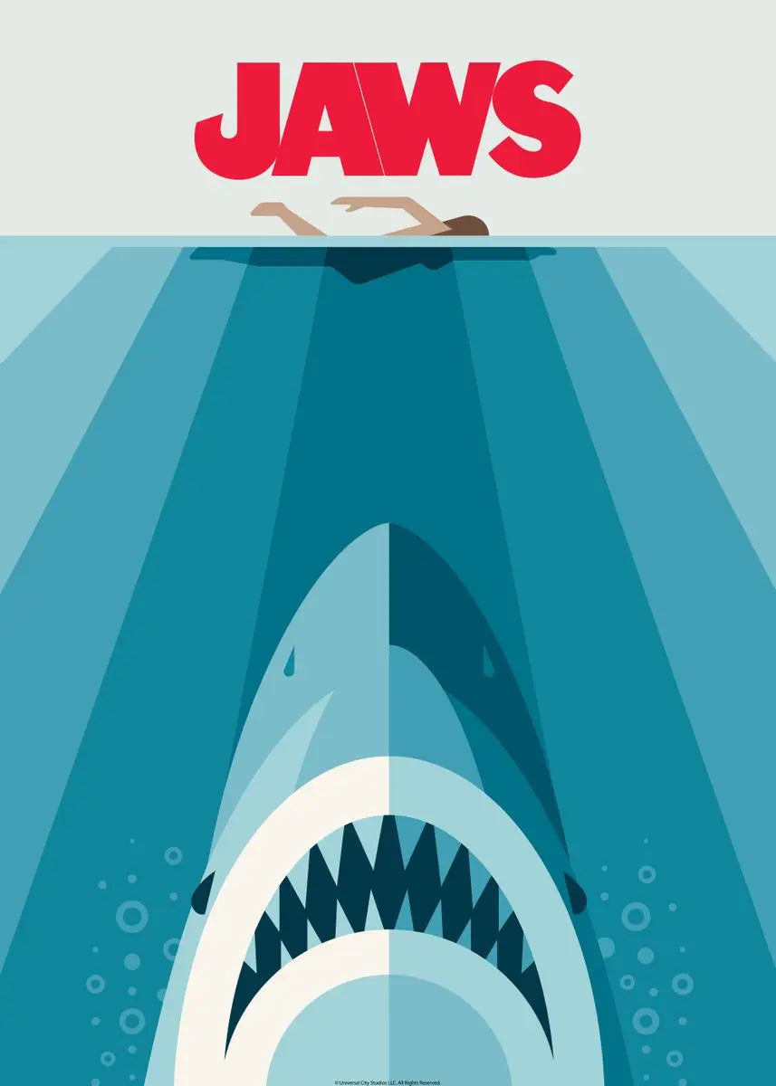 Jaws Posters Shark Canvas Painting Mordern Wall Art Picture Living Room Bedroom Home Decor American Classic Horrible Movie Peaceful Pleasures Health and Wellness T80296-10 40x60cm Unframed