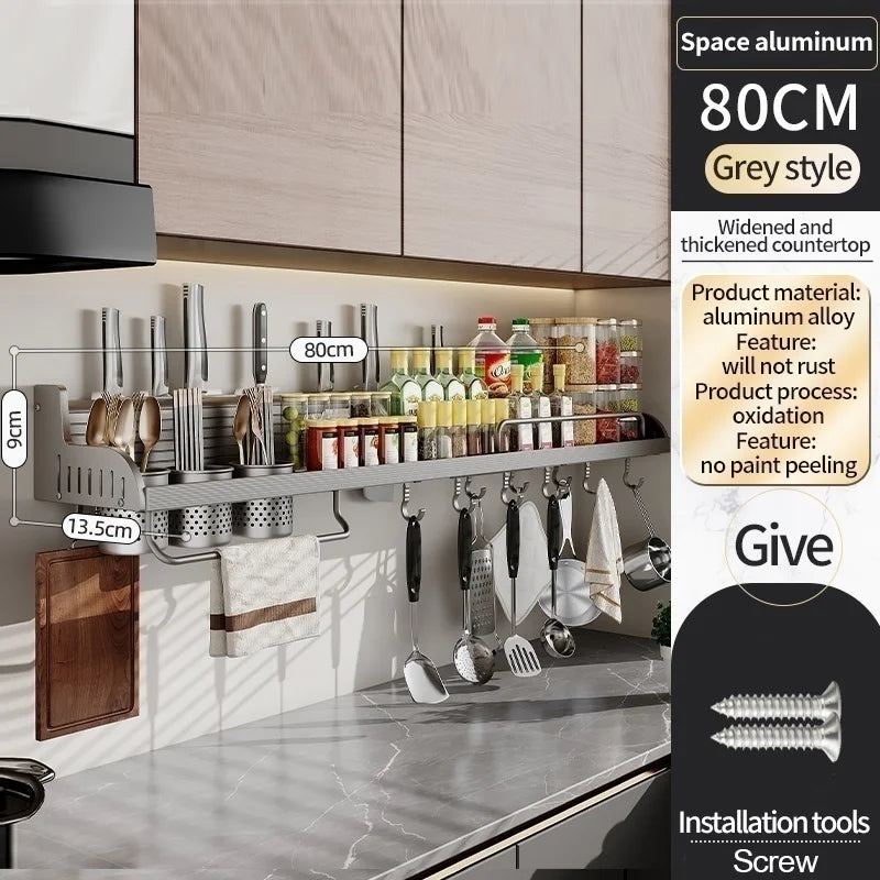 YUNJIEYA Kitchen Knife Stand, Spice Rack & Utensil Organizer