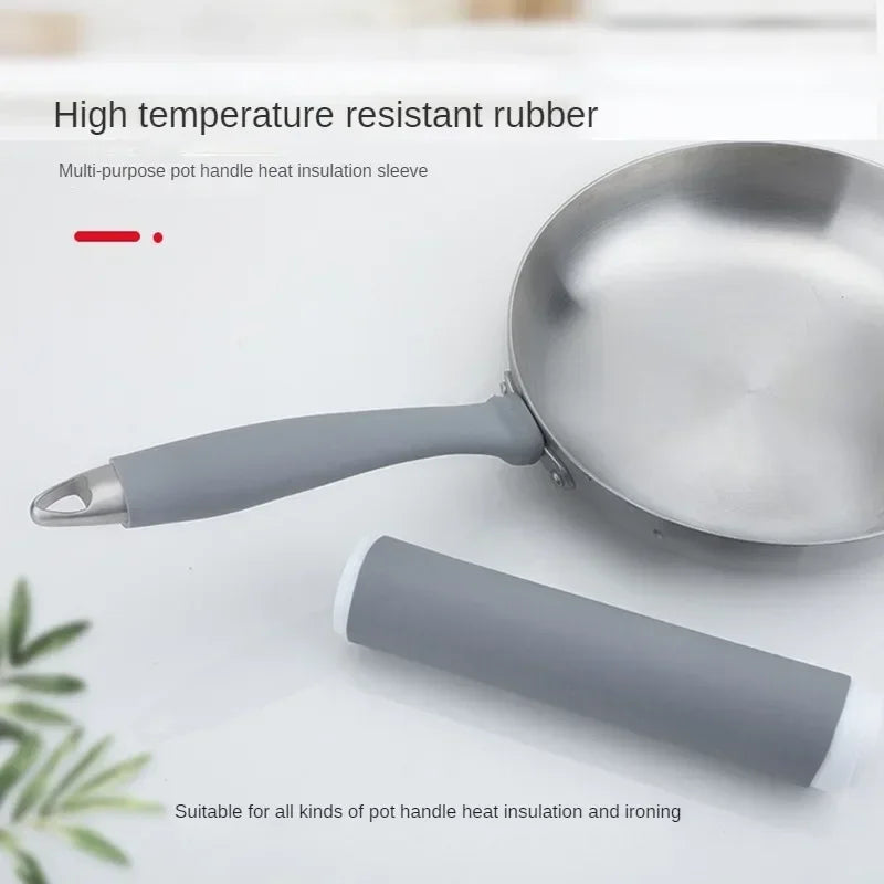 Frying Pan Handle Insulation Sleeve Rubber Sleeve for Iron Cooker Stainless Steel Pan Handle Sleeves Kitchen Tool Accessories Peaceful Pleasures Health and Wellness