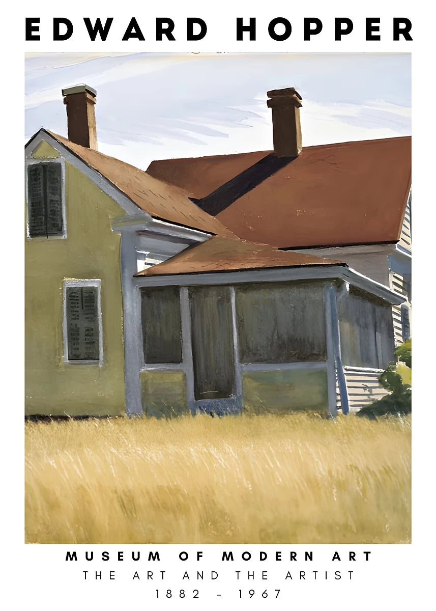 Edward Hopper Museum Exhibition Abstract Posters and Prints Canvas Painting Wall Art Picture for Living Room Home Decor Cuadros Peaceful Pleasures Health and Wellness DM89-6 50x70cm Unframed