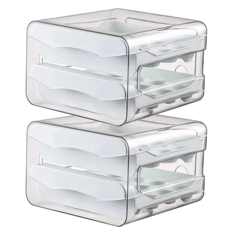 Double Layer Egg Storage Container | Fridge Organizer & Drawer