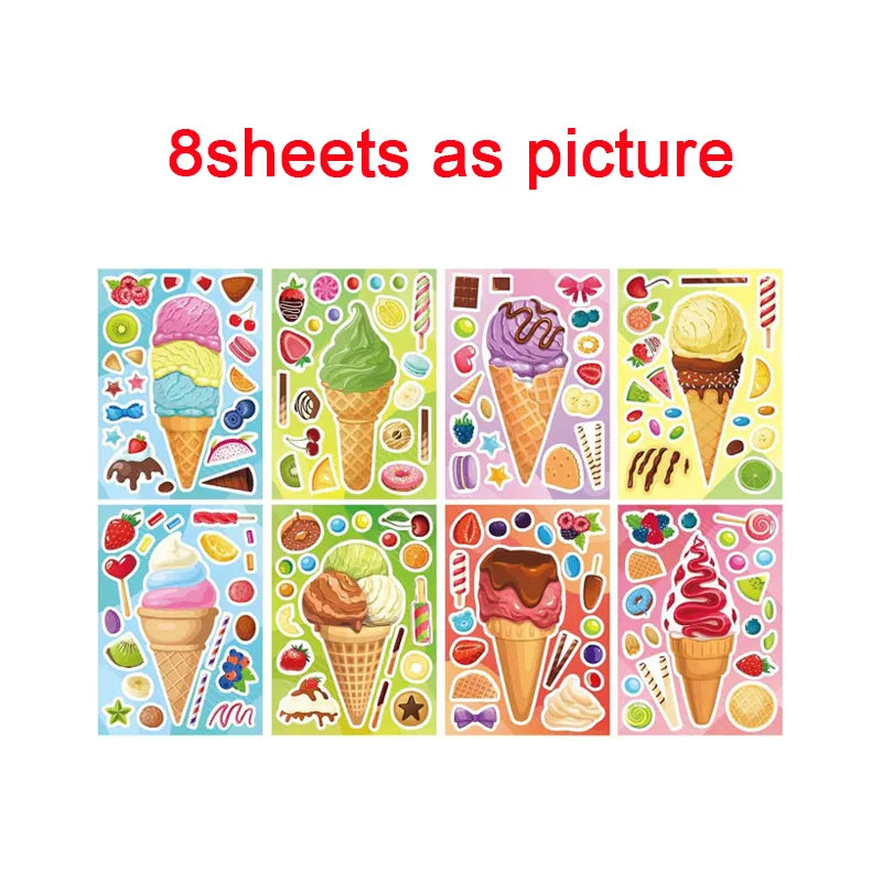 Cartoon Sweet Dessert Stickers Children DIY Toys Assembly Delicious
