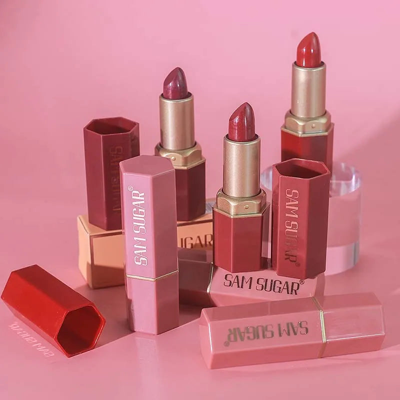 Pearlescent Pink Glitter Velvet Lipstick | Metallic Waterproof