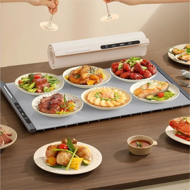 HOMEFISH Electric Food Warming Tray | 3 Temp Settings, Foldable Electric Food Warmer Peaceful Pleasures Health and Wellness