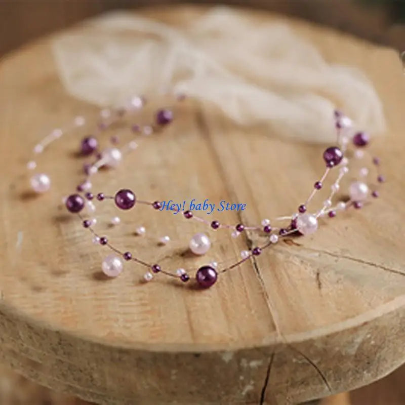Baby Pearl Headband | Newborn Photoshoot Hair Tieback