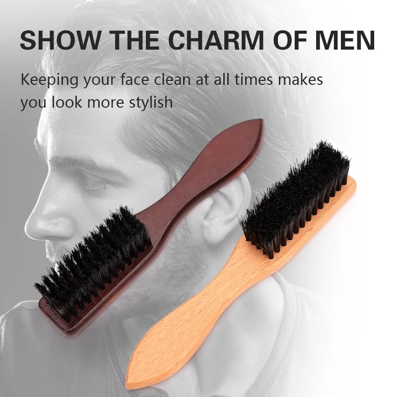 Men Beard Brush Wood Handle Hairdressing Soft Hair Cleaning Brush Retro Neck Duster Broken Remove Comb Hair Styling Salon Tools Peaceful Pleasures Health and Wellness