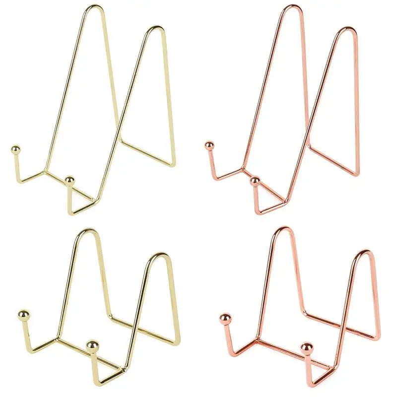 3Pcs Metal Display Easel Stand Holder for Pictures Photos Plates Artwork Tabletop Decorative Dish Frame Home Decor Peaceful Pleasures Health and Wellness