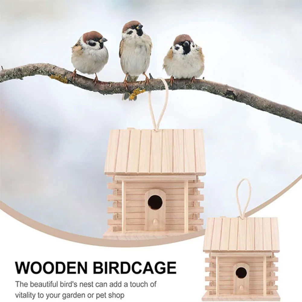 Bird Cage Accessories Birdhouses For Outside Wooden Bird House Nesting Box Hanging Bird Nests Home Garden Decoration Peaceful Pleasures Health and Wellness