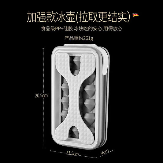 Ice Cube Maker Folding Ice Water Bottle made of Silicone Tray Mold for Portable Cooler Gem Shape Water Bottle Reusable Machine Peaceful Pleasures Health and Wellness Grey Gem M