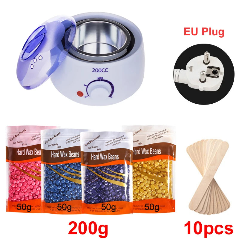 Wax Heater for Hair Removal Waxing Warmer Dipping Pot Wax Melting Machine Depilation Paraffin Warmer Wax Heater Kit Peaceful Pleasures Health and Wellness 035-W-EU-200g