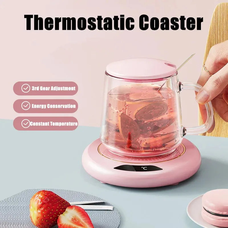 New USB Cup Warmer 3 Temperature Settings Thermostatic Heating Coaster Hot Plate Coffee Mug Milk Tea Water Heating Pad Heater Peaceful Pleasures Health and Wellness