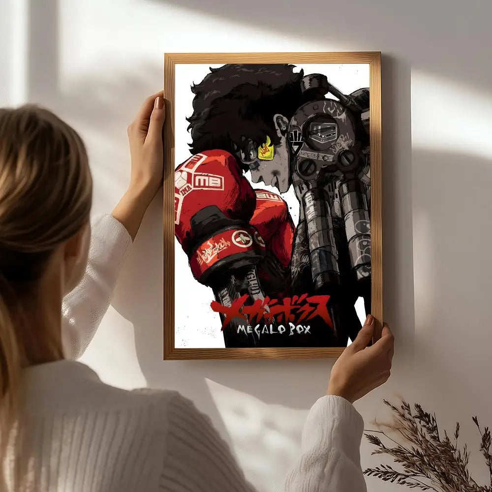 Megalobox Anime Poster HD Self-Adhesive Waterproof Wall Art Anime Wall Poster Peaceful Pleasures Health and Wellness White3 40X50cmNoframe