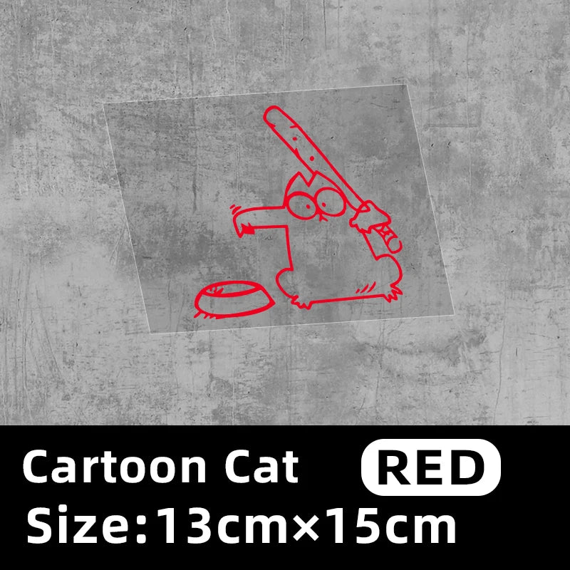 Cartoon Cat Vinyl Sticker – Waterproof Anti-UV Car & Laptop Decal