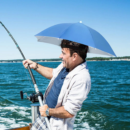 Foldable Head Umbrella Hat Portable Foldable Rain Umbrella Hat Outdoor Fishing Sunshade Hat for Golf Gardening Camping Peaceful Pleasures Health and Wellness