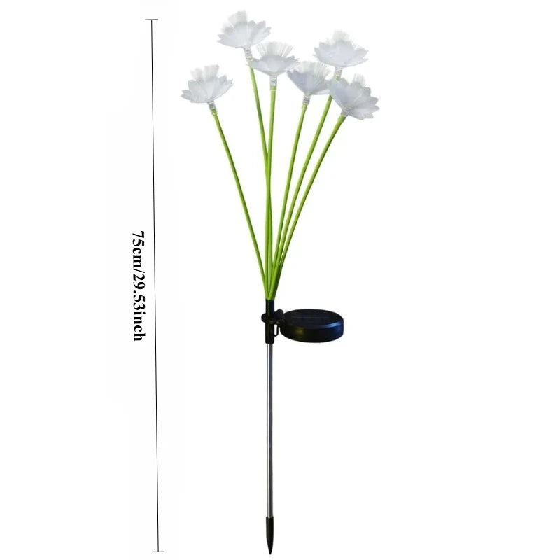 Solar LED Fiber Flower Garden Stake Light | Outdoor Decor