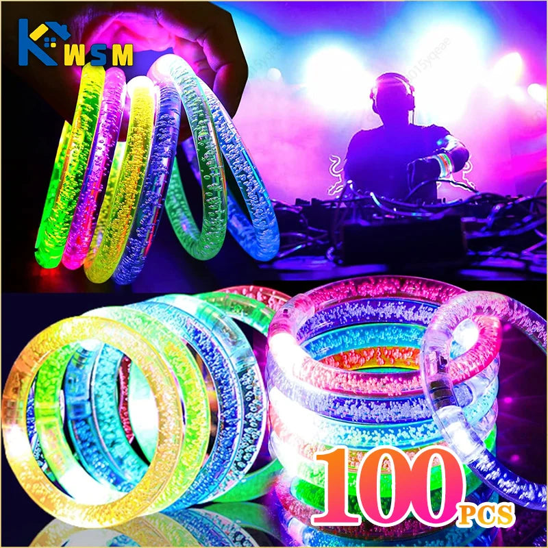 LED Glow Bracelets for Party & Halloween – 1-100 PCS