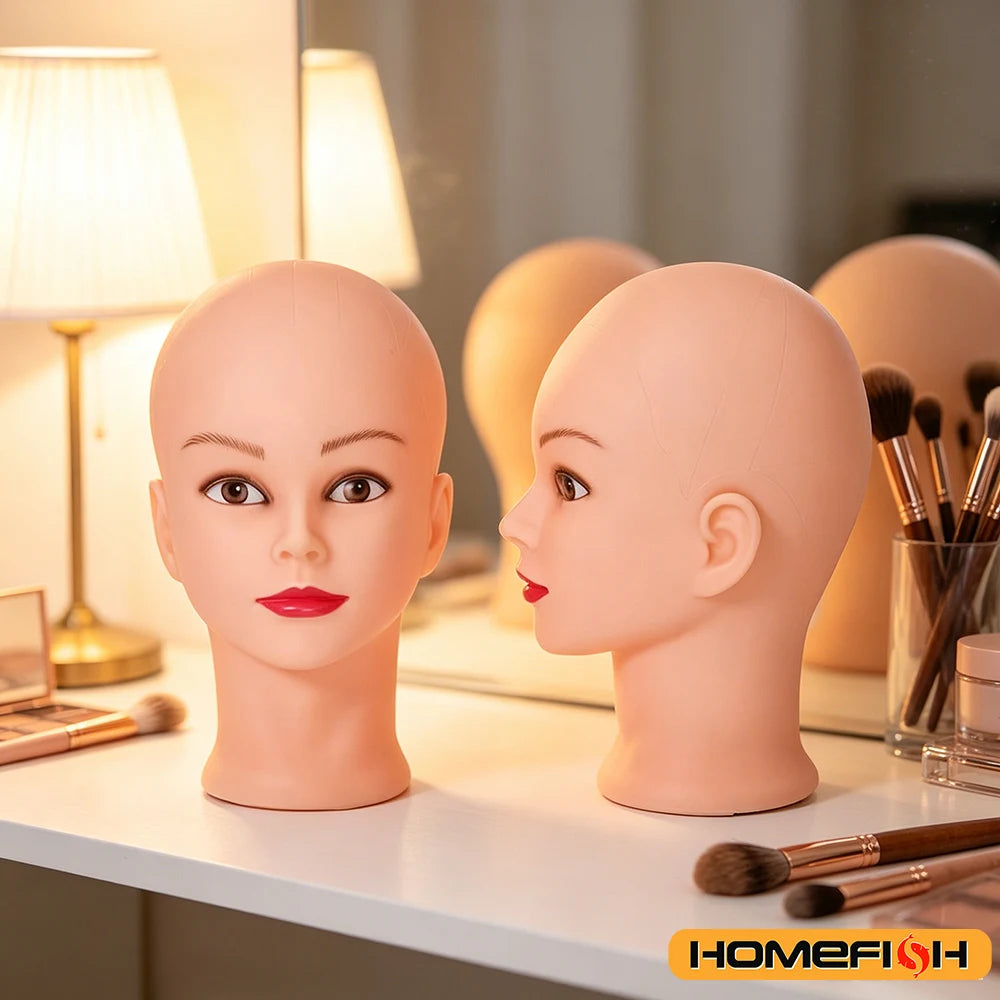 Professional Makeup Doll Head Bald Manikin Model For Making Wigs Styling Caps Hairdressing Hat Headwear Display Stand Peaceful Pleasures Health and Wellness