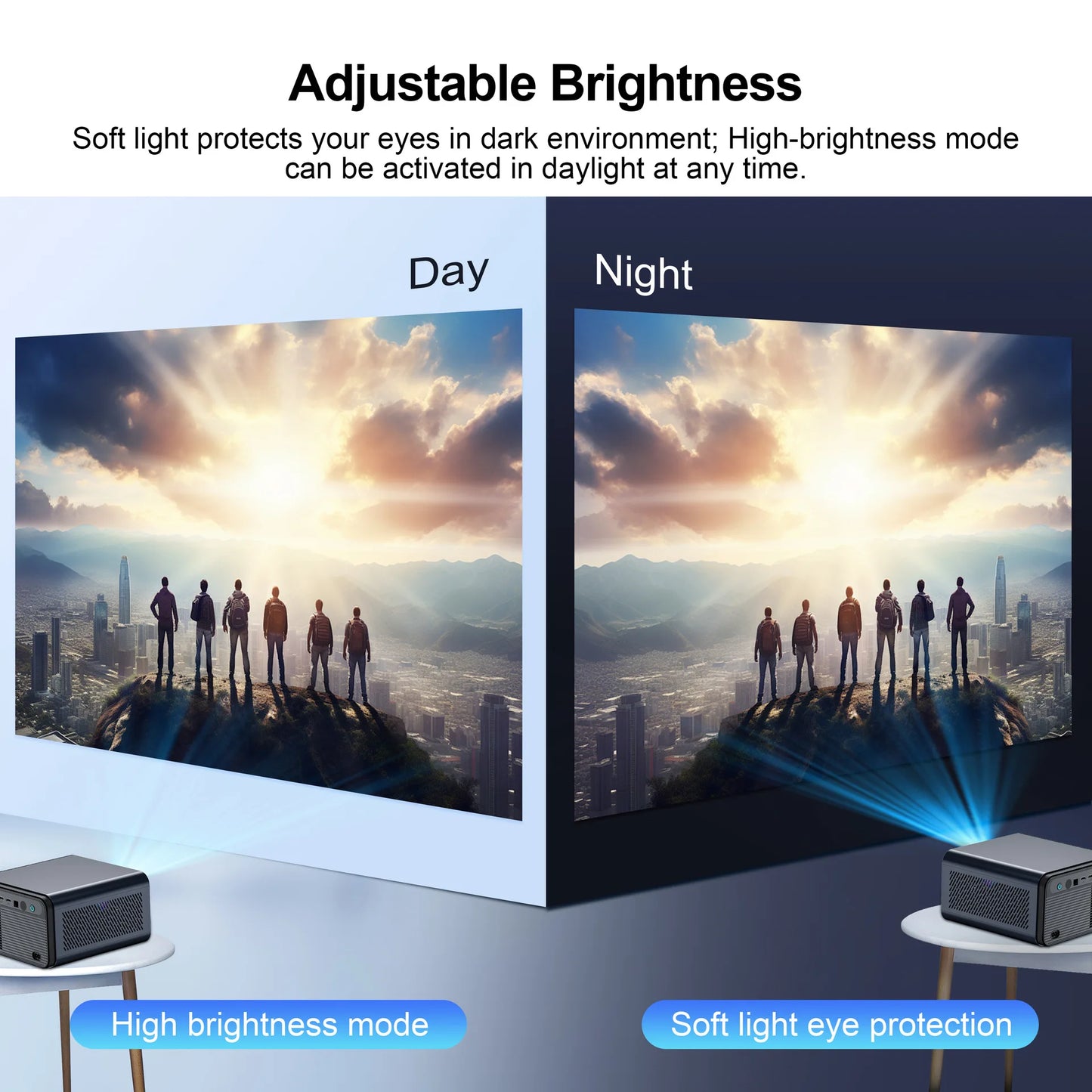 HS110 Native 1080P Smart Projector | 4K, WiFi6, Android 12 Peaceful Pleasures Health and Wellness