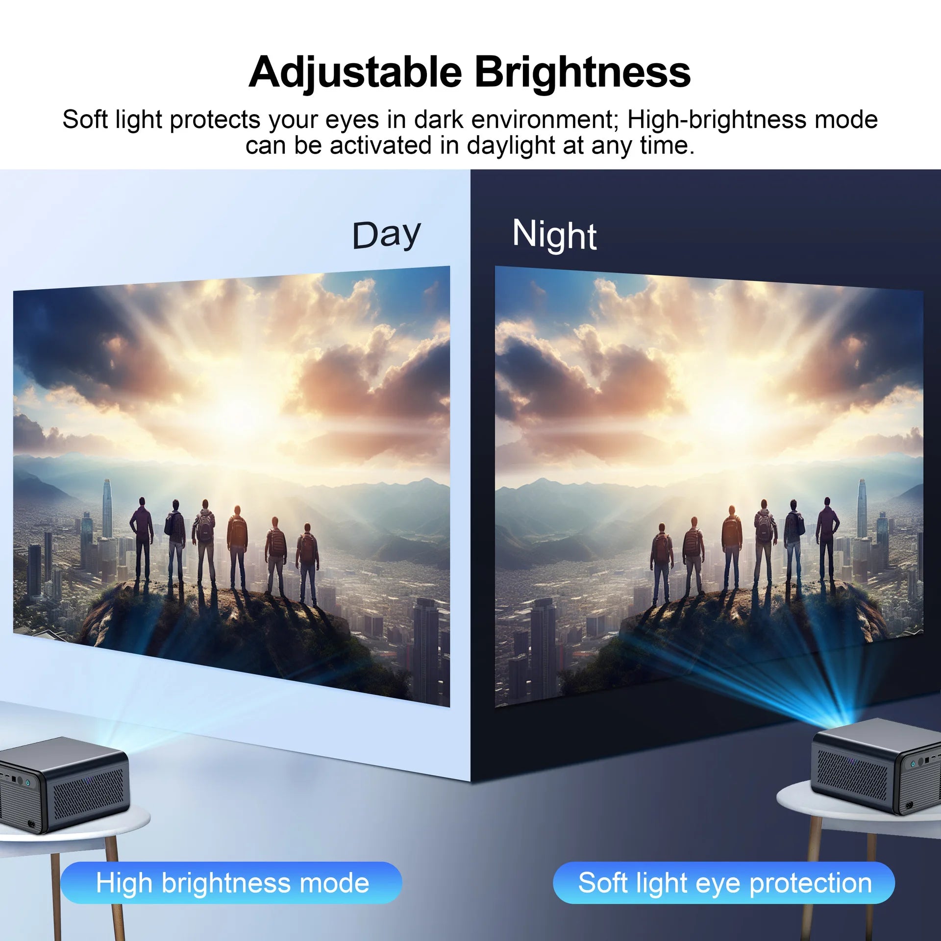 HS110 Native 1080P Smart Projector | 4K, WiFi6, Android 12 Peaceful Pleasures Health and Wellness