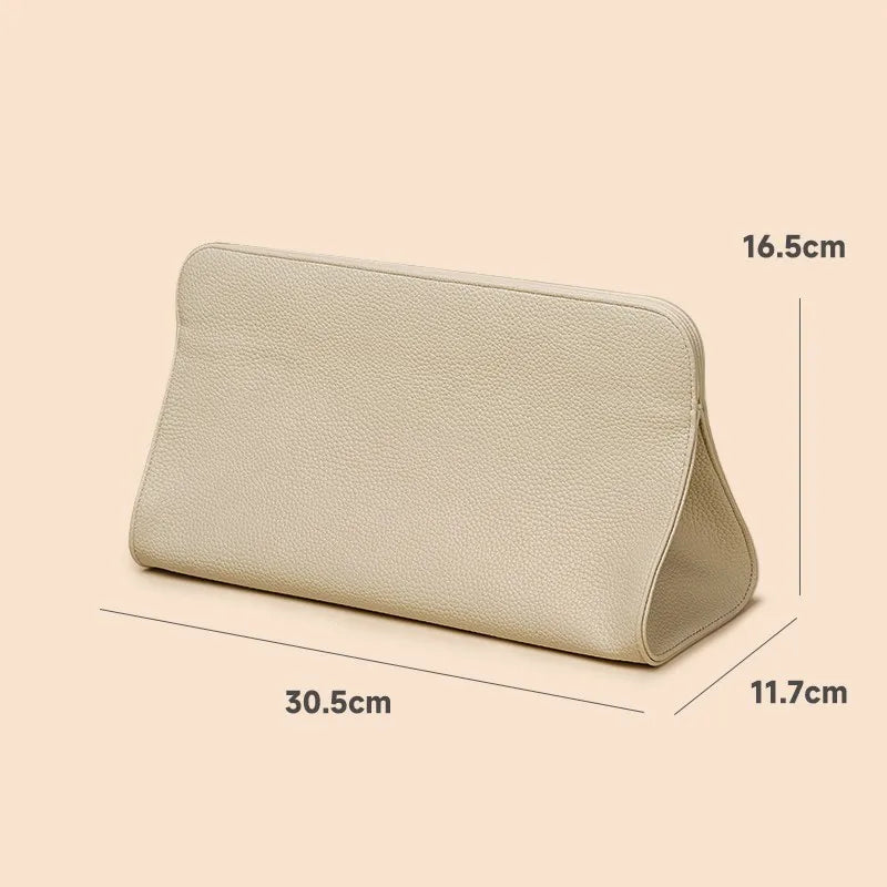 Hairdressing Tool Organizer Bag PU Leather Hair Straightener Curling Iron Storage Bag Hair Dryer Storage for Home Makeup Tools Peaceful Pleasures Health and Wellness off-white