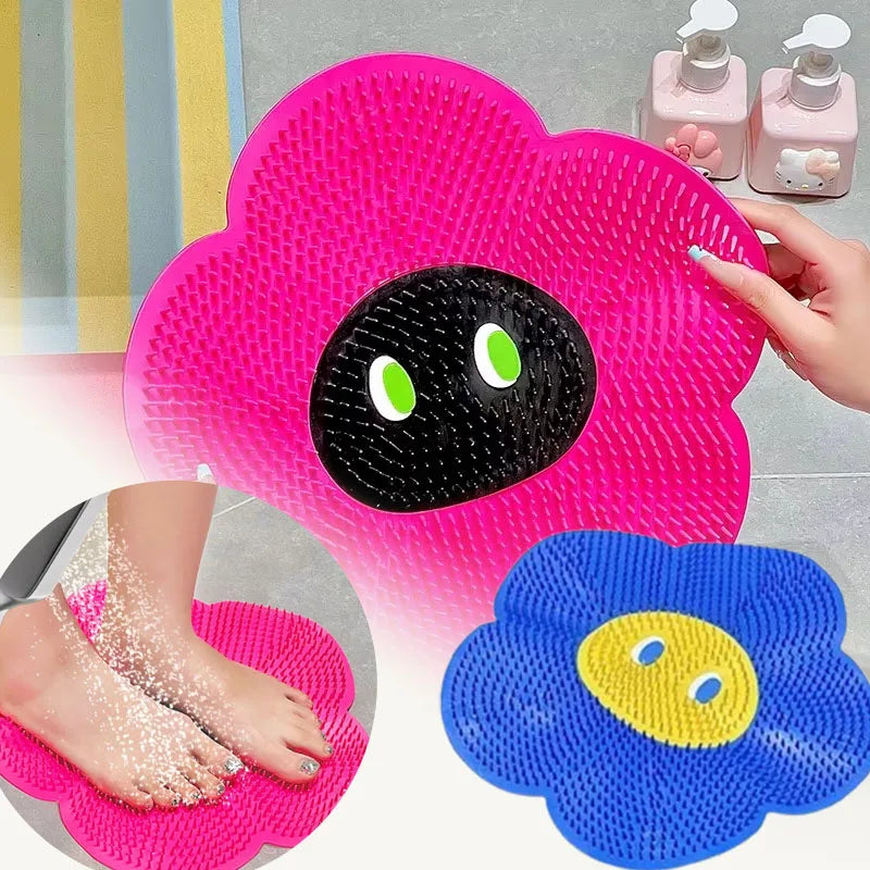 Flower Silicone Foot Scrub Mat – Non-Slip Shower Massage Pad