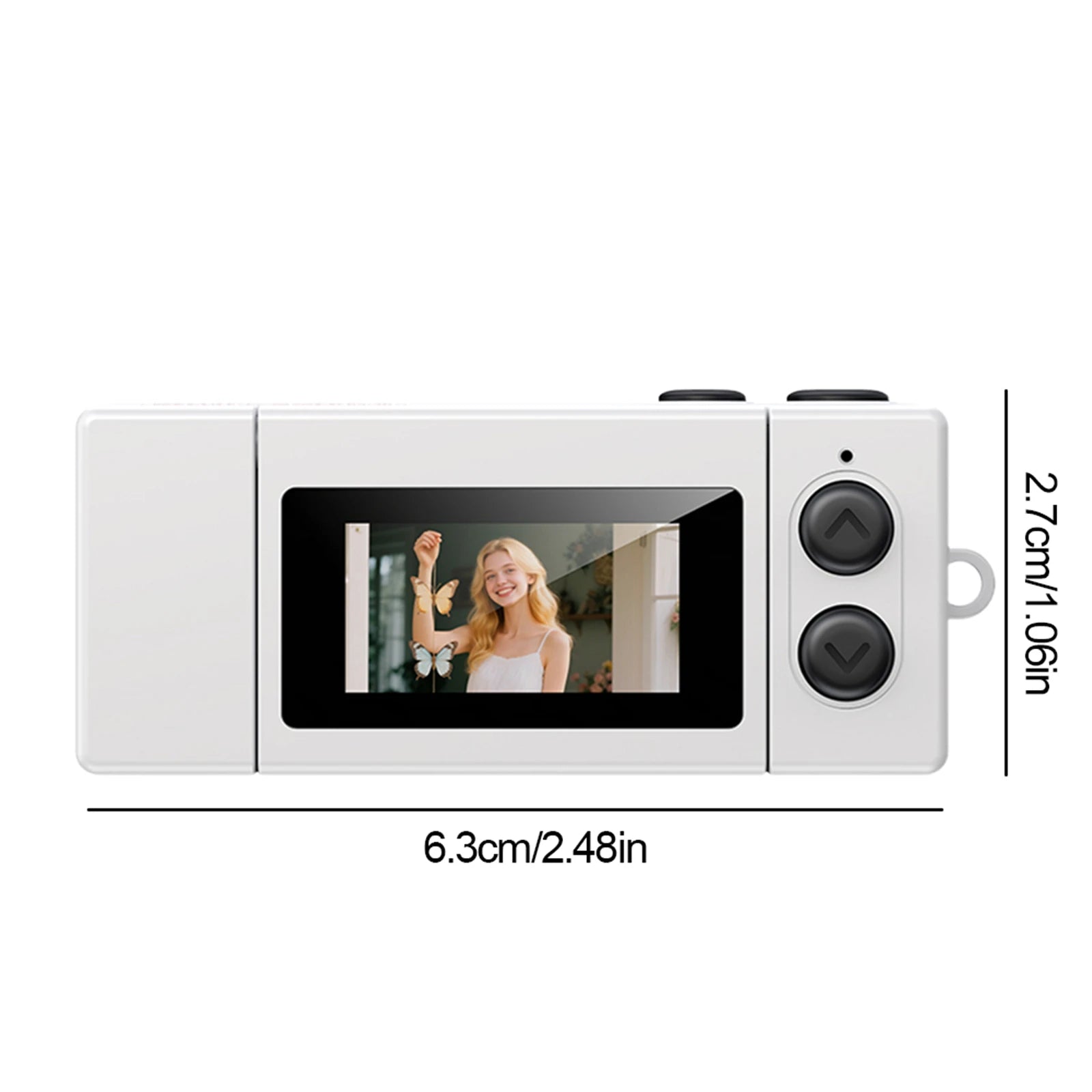 Retro Mini Thumb Camera with Flip Screen Portable Keychain Digital Video Recorder for Students Campus Life Creative Gift Peaceful Pleasures Health and Wellness