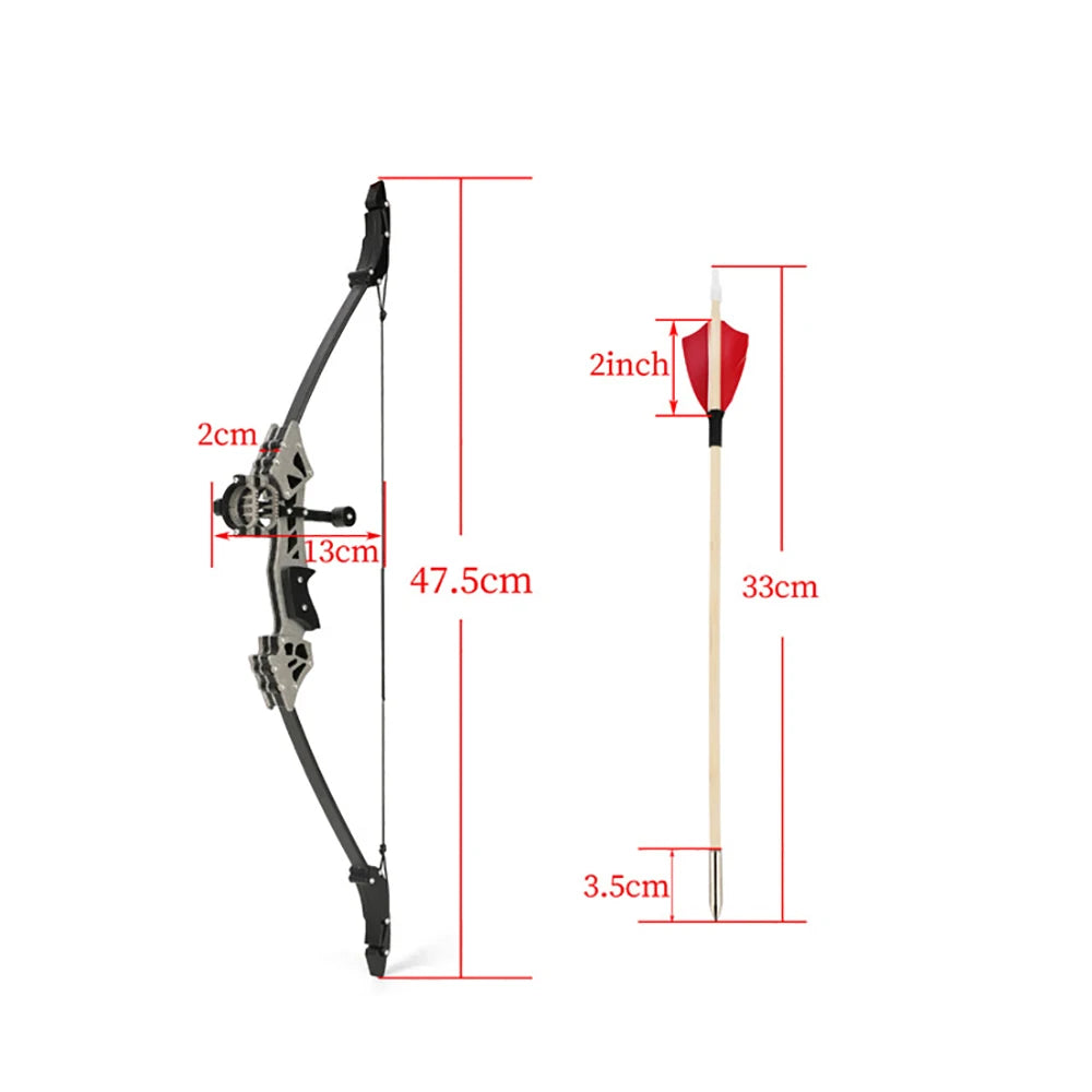Mini Recurve Bow Archery Sets Wooden Arrows Target Paper Kids Toy
