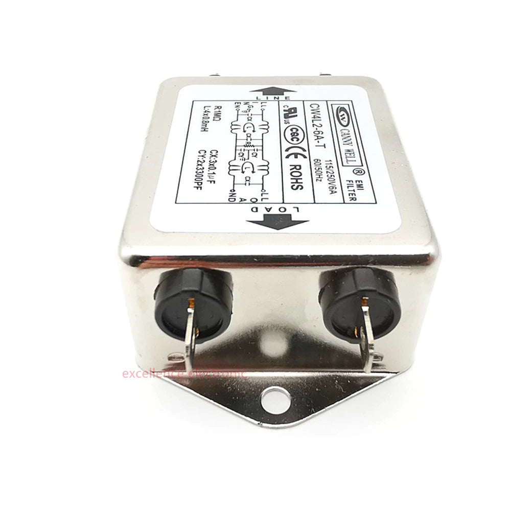 CW4L2-20A-T EMI Power Filter Single Phase CW4L2-10A -T CW4L2-6A -T AC 115V / 250V 20A 50/60Hz For Laser Machine for CANNY WELL Peaceful Pleasures Health and Wellness