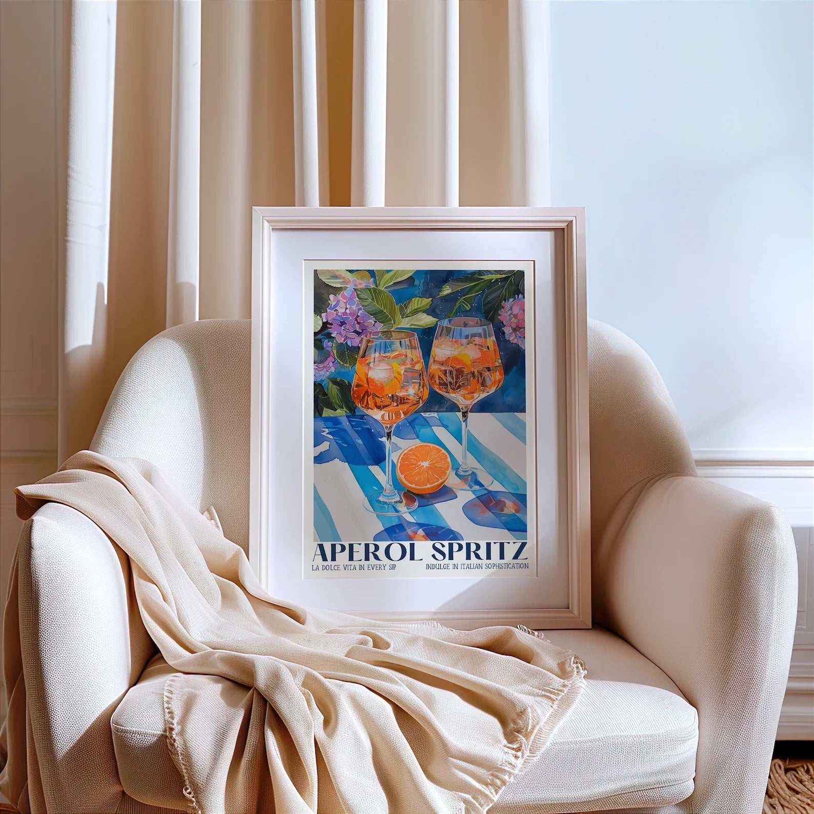 Aperol Spritz Print, Retro Italian Travel Cocktail Print, Kitchen Poster, Trendy Italian Wall Art, Modern Vintage Summer, Bar Ca Peaceful Pleasures Health and Wellness