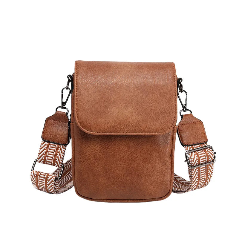 Retro Mini Crossbody Bag for Women | Vintage PU Square Purse