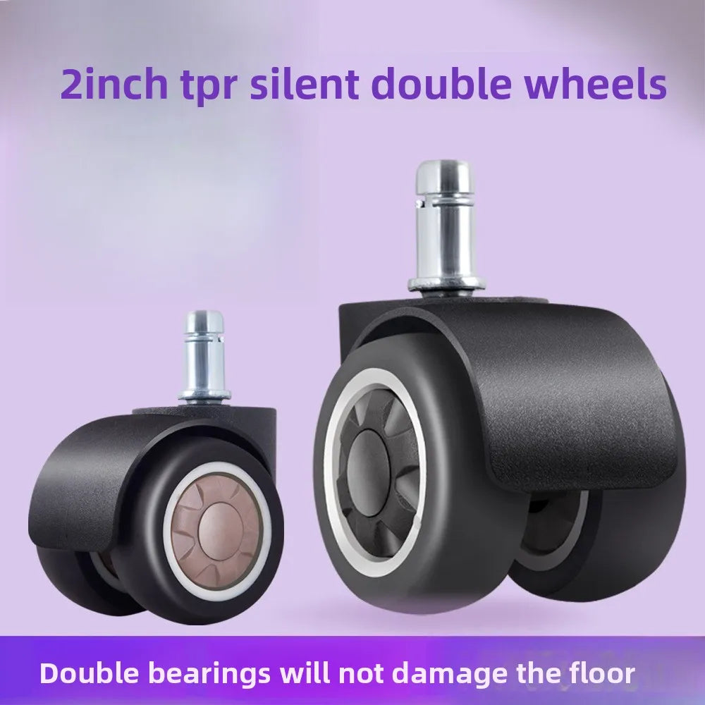 Heavy-Duty Soft Mute Office Chair Caster Replacement Wheels