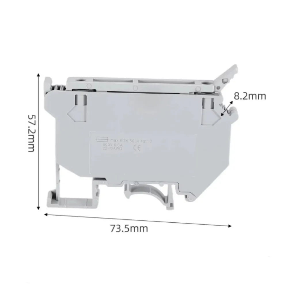 10Pcs UK-5-HESI Din Rail Terminal Block - Screw Fuse Holder with Disconnect Lever, Fits 5x25mm Fuse, Electrical Wire Connector Peaceful Pleasures Health and Wellness