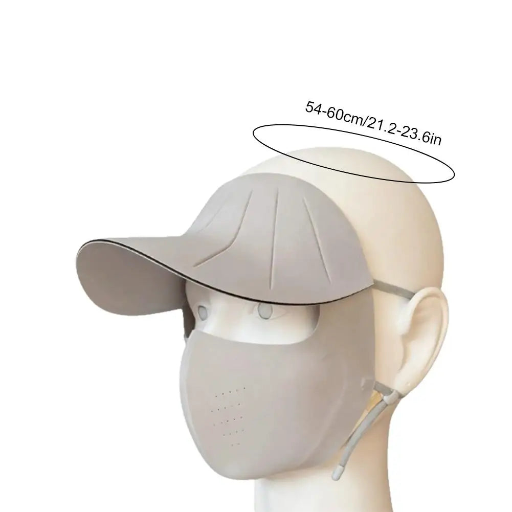 Sun Hat Face Cover Set UPF50+ UV Protection Breathable Traceless Sun Hat Large Brim Women Sun Hat Korean Style Seamless Visor Peaceful Pleasures Health and Wellness