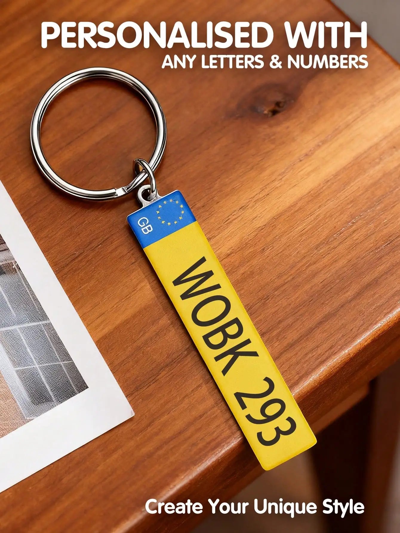 Custom Car License Plate Keychain Personalized Name Number Plate Acrylic Metal Keyring Gift for Dad Boyfriend Peaceful Pleasures Health and Wellness