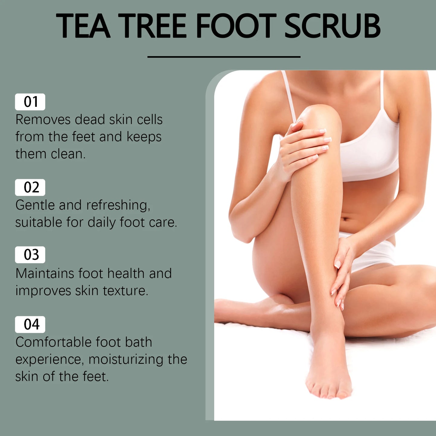 Tea Tree Sea Salt Exfoliating Foot Scrub – Smooth Cracked Heels