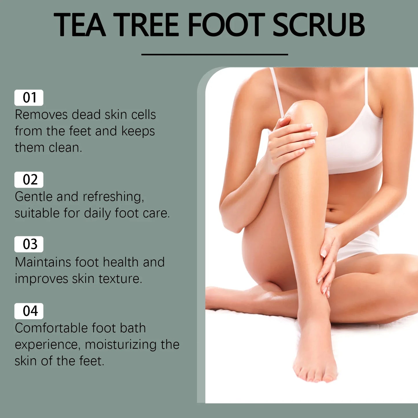 Tea Tree Foot Scrub – Exfoliate & Soften Cracked Heels | Hoygi