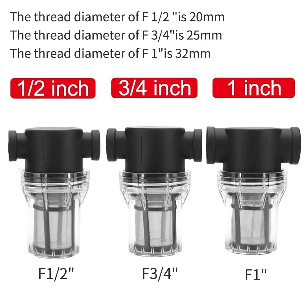 Garden Watering Filter 1/2'' 3/4'' 1'' Plastic Impurity Prefilter Aquaculture Household Water Pipe Filter Irrigation System Peaceful Pleasures Health and Wellness