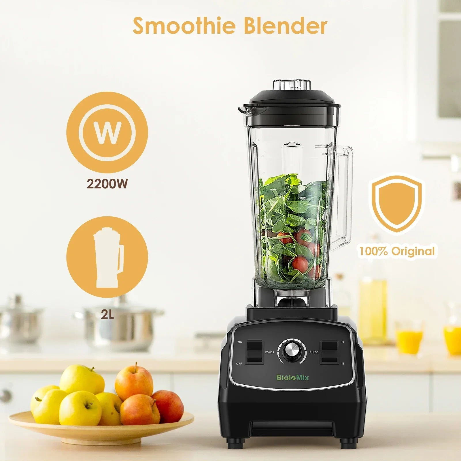 BPA Free 3HP 2200W Heavy Duty Blender | Smoothie Bar Blenders Peaceful Pleasures Health and Wellness