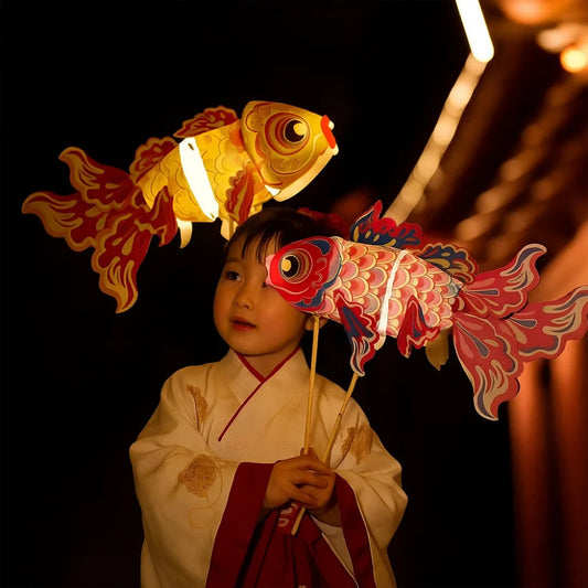 DIY Goldfish Koi Carp Paper Lantern LED Light – Hanfu Decor DIY Paper Lantern Oasis Select