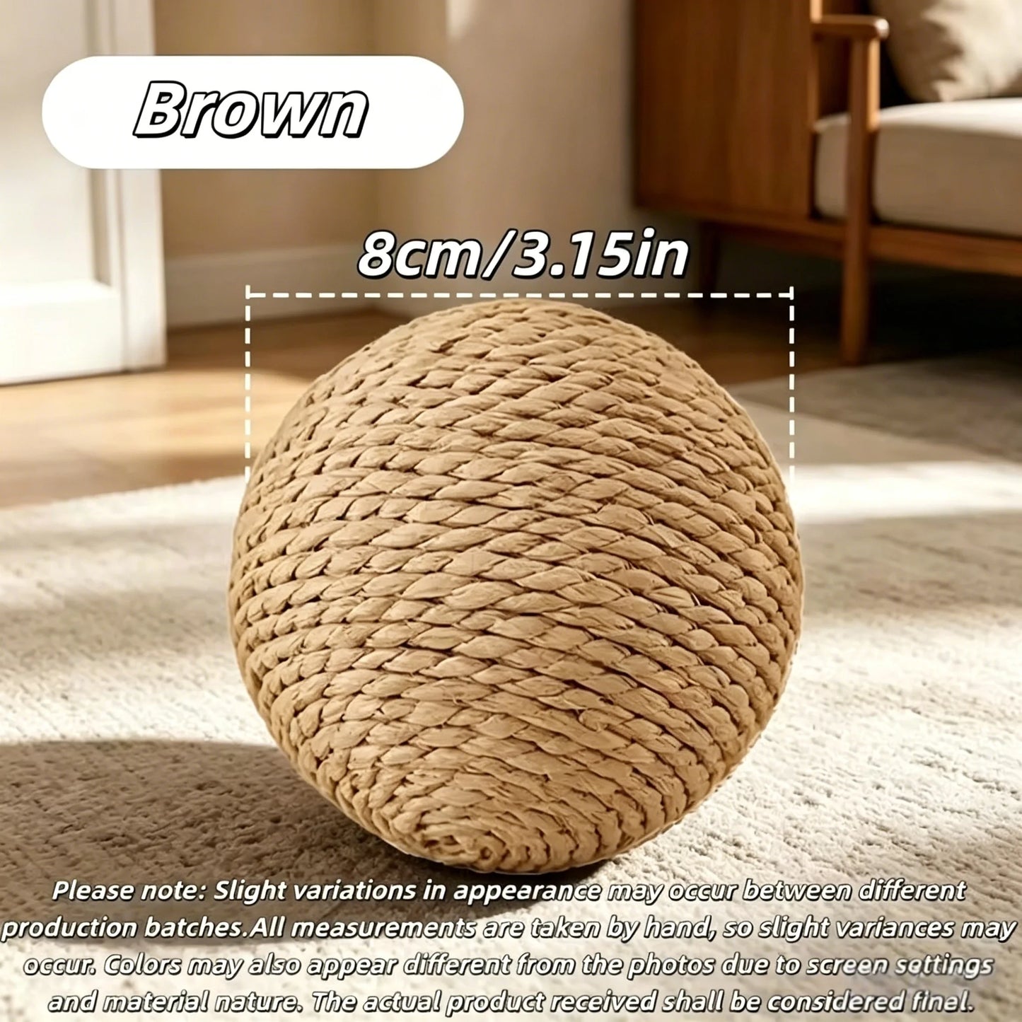 Natural Sisal Cat Ball Toy – Interactive Kitten Enrichment Play