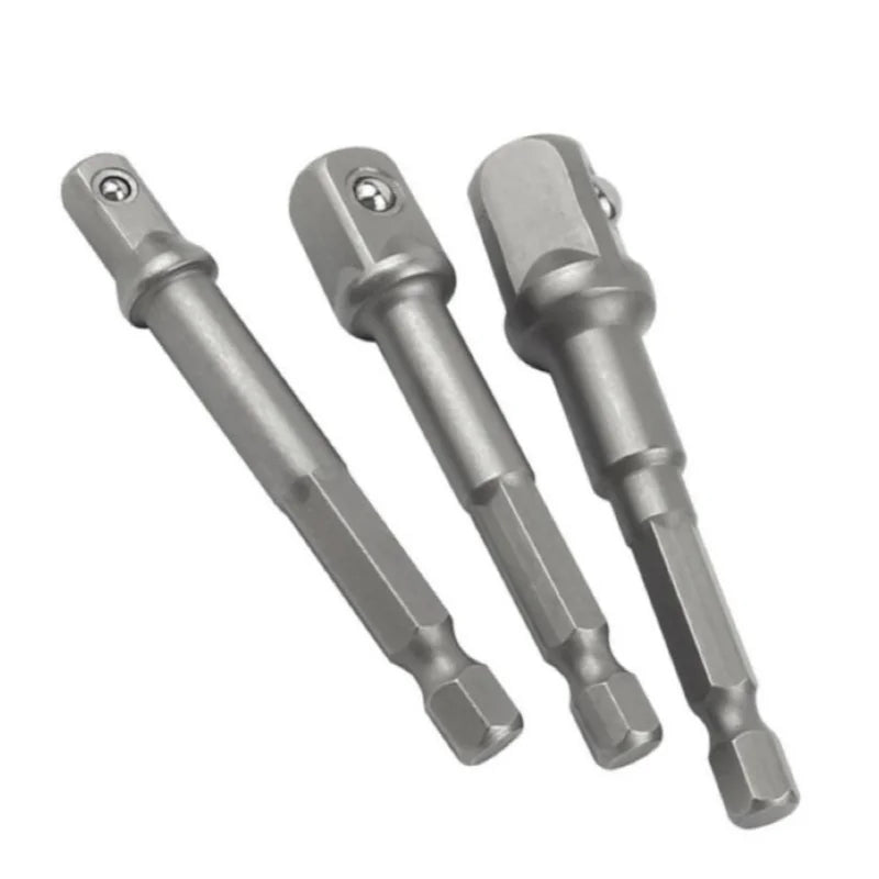 New Drill Socket Adapter 1/4 3/8 1/2 Size Hex Shank Square Head Drill Bit Impact Drill Extension Drill Bits Bar Socket Adapter Peaceful Pleasures Health and Wellness