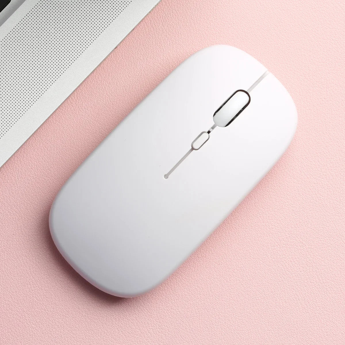 Wireless Bluetooth-compatible Mouse Portable Ergonomic Computer Mice For Laptop iPad Tablet PC Mobile Phone Office Gaming Mouse Peaceful Pleasures Health and Wellness Matte-White