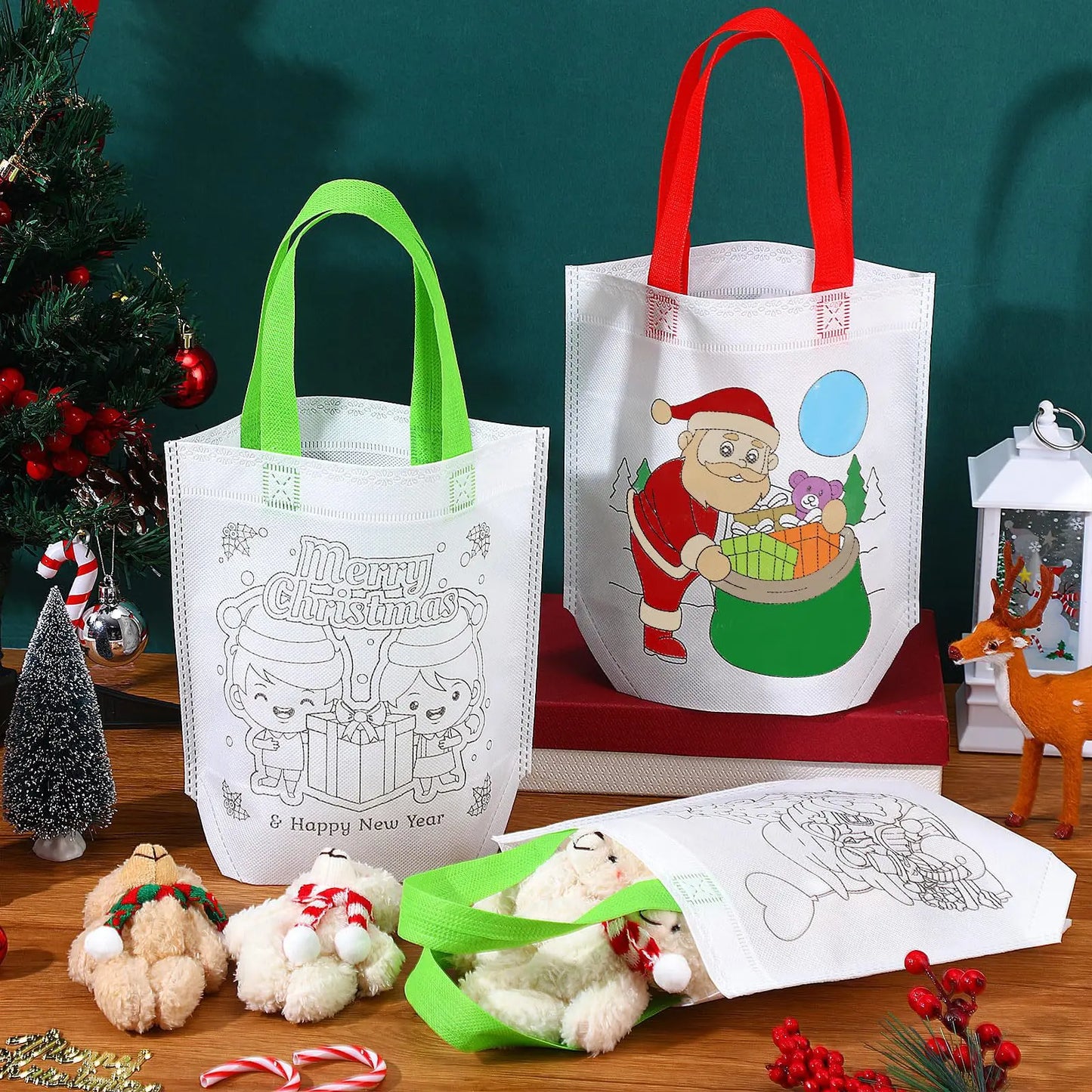 5-Pack DIY Coloring Party Favor Bags | Kids Christmas & Birthday