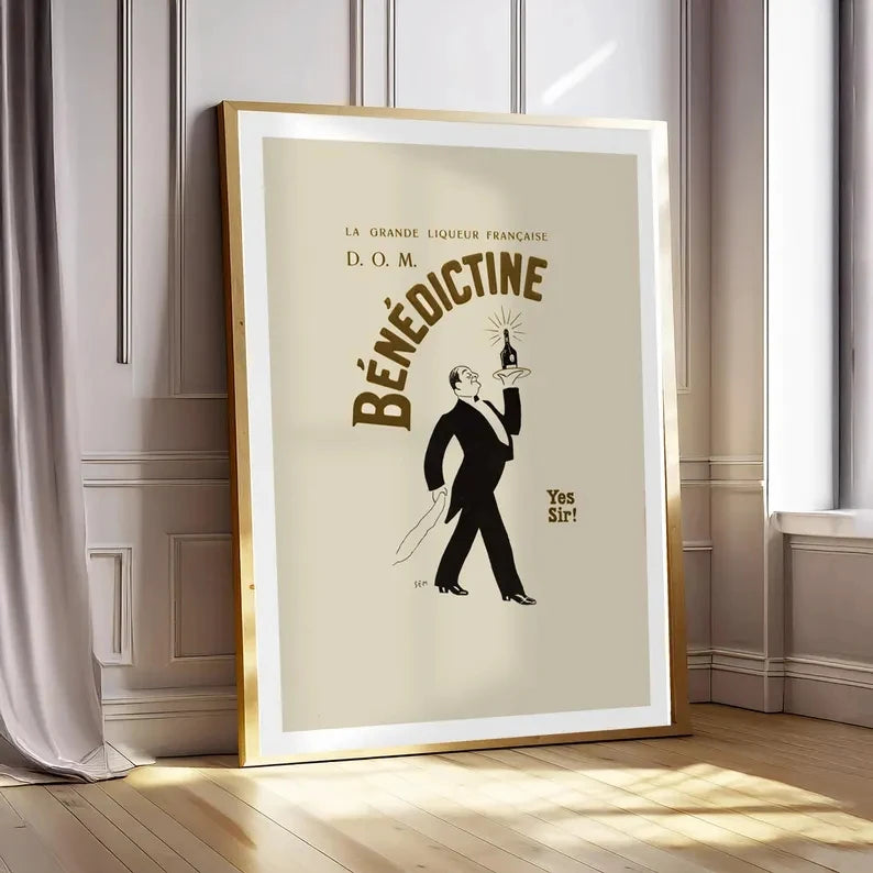 Retro French Alcohol Advertising Canvas Wall Art Print Poster