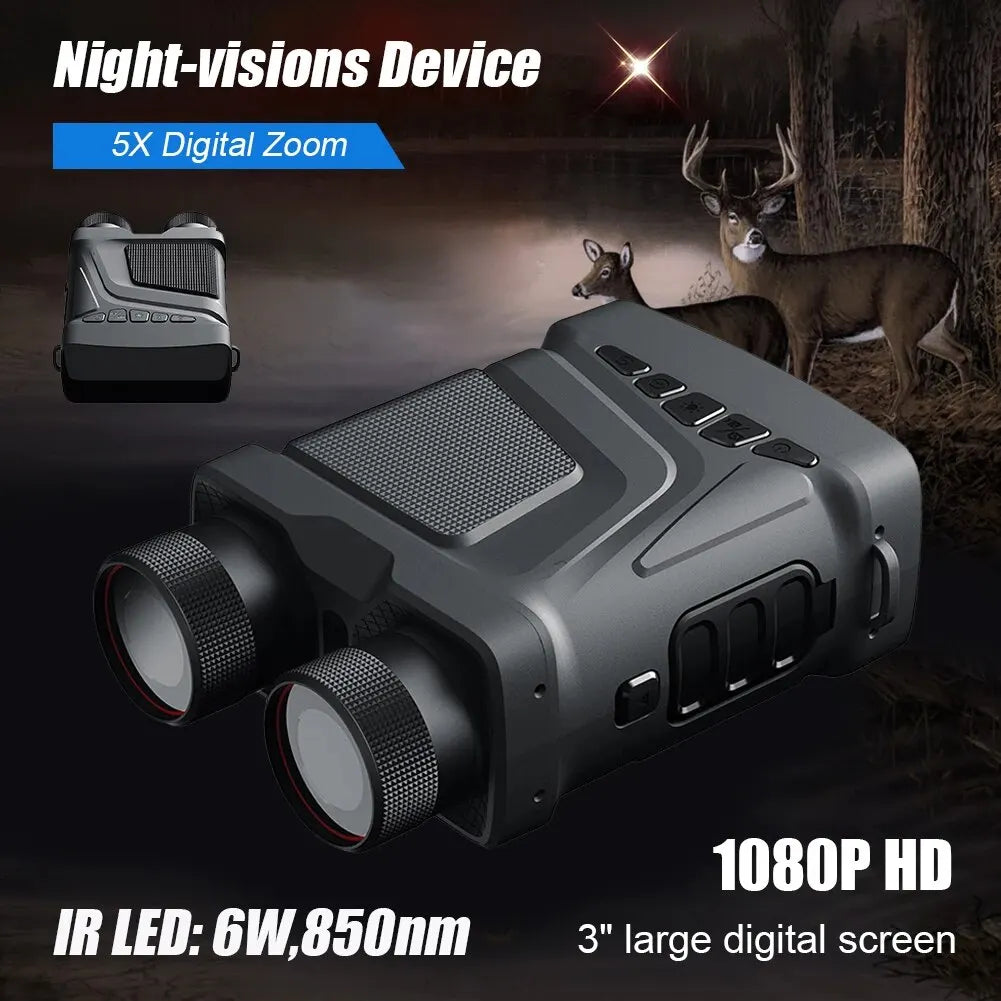 5X Zoom Digital Infrared Night Vision Binocular Telescope for Hunting Camping Professional 1080P 300M Night Vision Device Peaceful Pleasures Health and Wellness