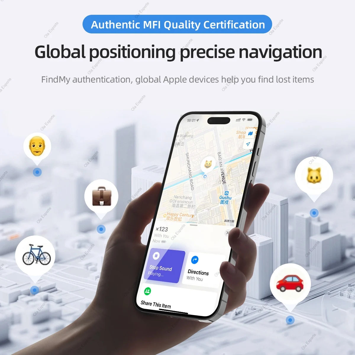 HW12 Smart Bluetooth Tracker for Keys, Pets & Luggage
