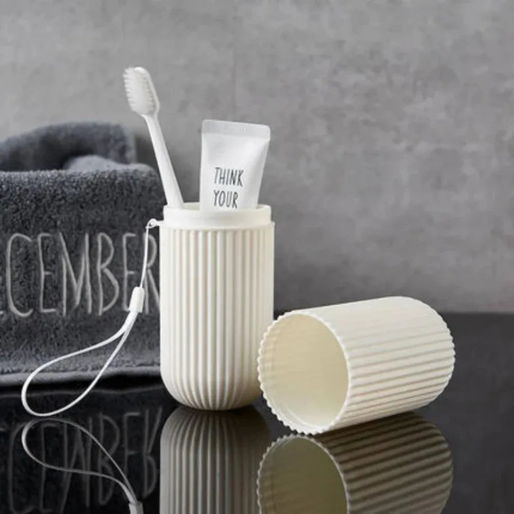 Travel Portable Toothbrush Cup Bathroom Toothpaste Holder Storage Case Box Organizer Travel Toiletries Storage Cup New Creative Peaceful Pleasures Health and Wellness